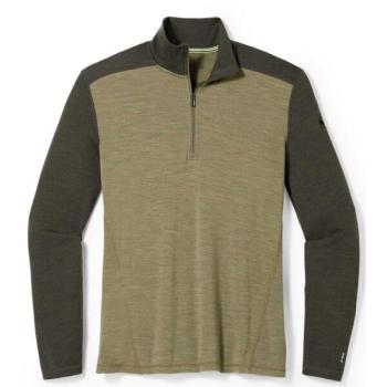 Smartwool M CLASSIC THERMAL MERINO BL 1/4 ZB Férfi póló, khaki, méret kép