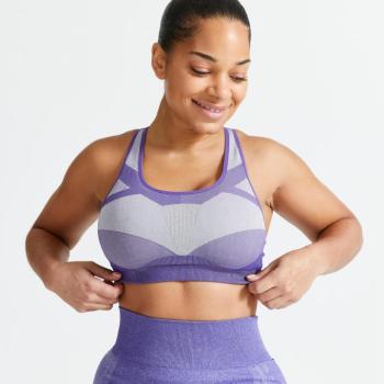 Sportmelltartó fitneszhez 560-as, varrásmentes, közepes tartás, lila Domyos kép