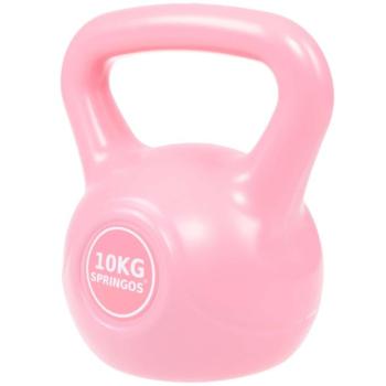 Springos Kettlebell 10kg - rózsaszín kép