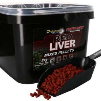 Starbaits red liver pellet mix 2kg, etető pellet kép