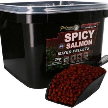 Starbaits spicy salmon pellet mix 2kg, etető pellet kép