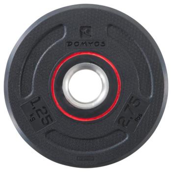 Súlyzótárcsa gumírozott fém, 1,25 kg-os, 28 mm-es rúdhoz Domyos kép