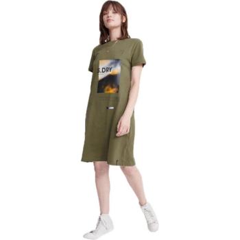 Superdry DESERT GRAPHIC T-SHIRT DRESS Női ruha, khaki, méret kép