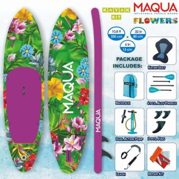 Szett Paddleboard SUP, felfújható szörf Flowers Kayak Kit, 330 cm... kép