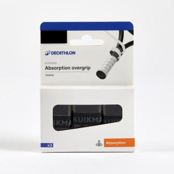 Teniszütő fedőgrip, nedvszívó, 3 db, fekete Artengo kép