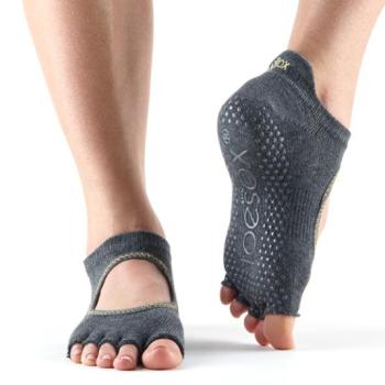 Toesox Halftoe Bellarina Grip csúszásgátló zokni (szén) Méret: S 36-38 kép