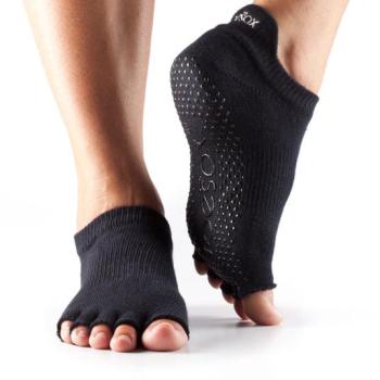 Toesox Halftoe Low rise Grip csúszásgátló fekete zokni (Black) Méret: L 43-45 kép