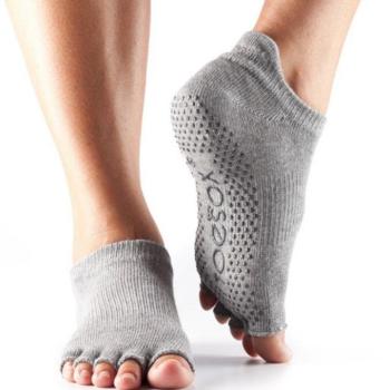 Toesox Halftoe Low rise Grip csúszásgátló zokni (Heather Grey) Méret: L 43-45 kép