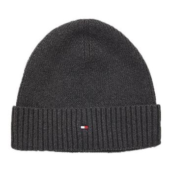 Tommy Hilfiger ESSENTIAL FLAG BEANIE Férfi téli sapka, sötétszürke, méret kép