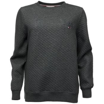 Tommy Hilfiger QUILTED TRACK TOP Női pulóver, sötétszürke, méret kép