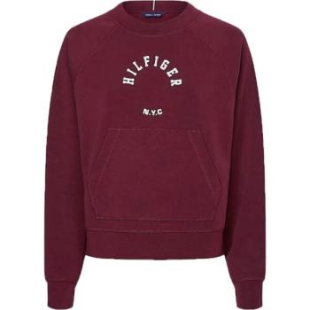 Tommy Hilfiger RLX SUEDED MODAL C-NK SWEATSHIRT Női pulóver, bordó, méret kép