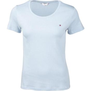 Tommy Hilfiger SLIM ROUND-NK TOP SS Női póló, világoskék, méret kép