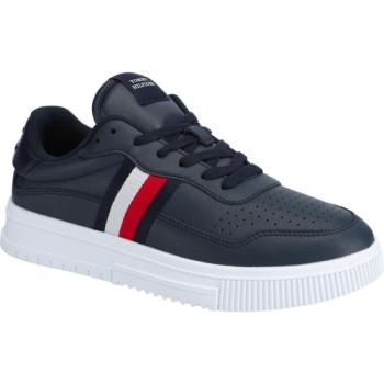 Tommy Hilfiger SUPERCUP LEATHER STRIPES Férfi teniszcipő, sötétkék, méret kép