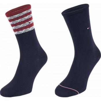 Tommy Hilfiger WOMEN SEASONAL TENCEL SOCK 2P FOLK STRIPE Női zokni, sötétkék, méret kép