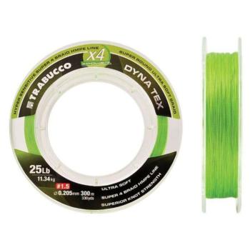 Trabucco Dyna-Tex X4 Power 150 m 0,10 mm lime sárga fonott zsinór kép