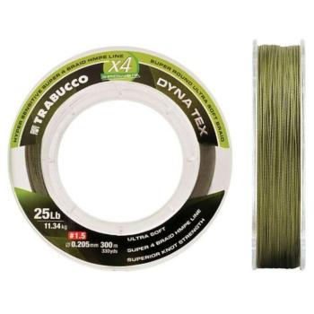 Trabucco Dyna-Tex X4 Power Moss Green 300 m 0,285 mm fonott zsinór kép