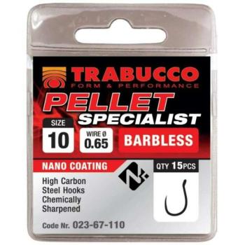 Trabucco Pellet Specialist Barbless 12 15db, szakáll nélküli horog kép