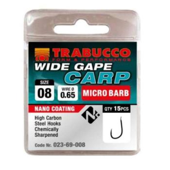 Trabucco Wide Gape Carp mikro szakállas horog 08 15 db kép