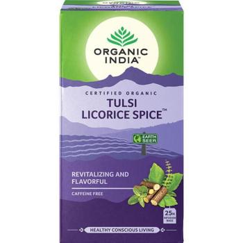 Tulsi LICORICE SPICE Édesgyökér, filteres bio tea, 25 filter - Organic India	 kép
