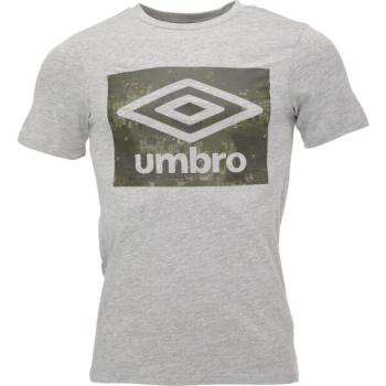 Umbro LAYERED BOX LOGO GRAPHIC TEE Férfi póló, szürke, méret kép