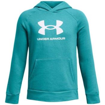 Under Armour RIVAL FLEECE BL HOODIE Fiú pulóver, türkiz, méret kép