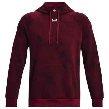 Under Armour RIVAL FLEECE PRINTED HD Férfi pulóver, bordó, méret kép