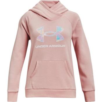 Under Armour RIVAL LOGO HOODIE Lány pulóver, lazac, méret kép