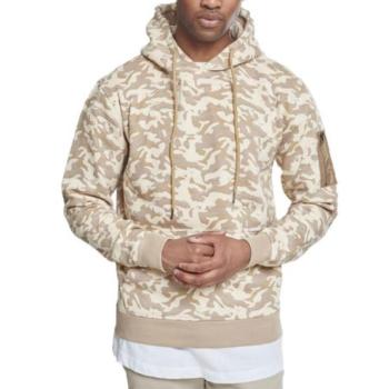 Urban Classics férfi terepmintás pulóver, beige camo kép