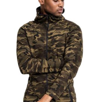 Urban Classics férfi terepmintás pulóver villámzárral, wood camo kép