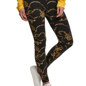 Urban Classics női AOP Luxury Print leggings, fekete kép