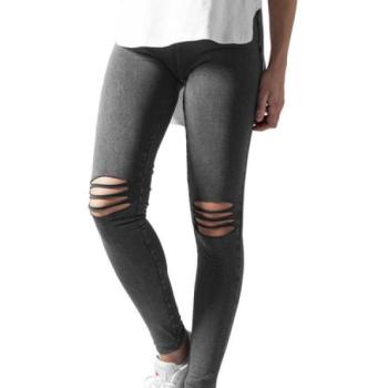 Urban Classics női Cutted Knee leggings, fekete kép