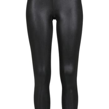 Urban Classics női Imitation Leather leggings, fekete bőr imitáció kép