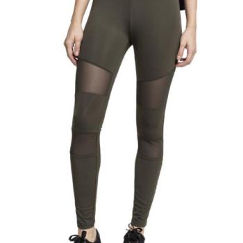 Urban Classics női Tech Mesh leggings, olivazöld kép