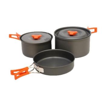 Vango HARD ANODISED 4 PERSON COOK KIT Edénykészlet, sötétszürke, méret kép