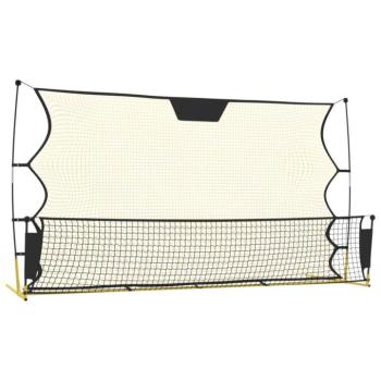 vidaXL fekete és sárga poliészter foci-visszapattanó háló 183x85x120cm kép