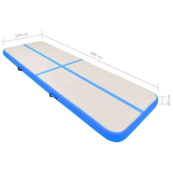 vidaXL kék PVC felfújható tornamatrac pumpával 300 x 100 x 20 cm kép