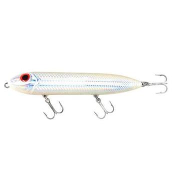 Vízfelszíni műcsali tengeri horgászathoz Mini Super Spook Jr, 14 g, törtfehér Flashmer kép