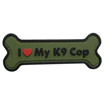 WARAGOD I love my K9 Cop PVC rátét, zöld kép