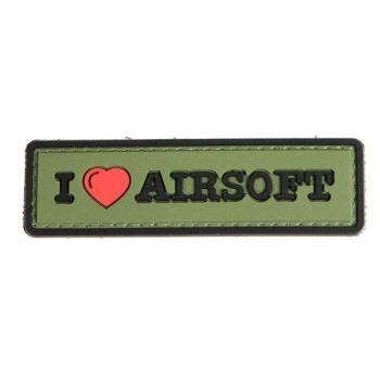 WARAGOD Tactical felvarró I Love Airsoft, olive, 8 x 2,5cm kép