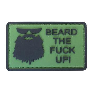 WARAGOD Tapasz 3D Beard The Fuck Up oliv 6x3.5cm kép