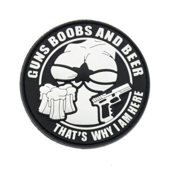 WARAGOD Tapasz 3D Guns Boobs and Beer,That's why I am here 6cm kép