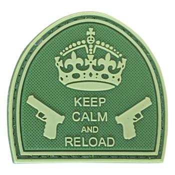 WARAGOD Tapasz 3D Keep Calm and Reload oliv 5cm kép