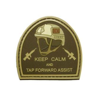 WARAGOD Tapasz 3D Keep Calm and Tap Forward Assist Carved coyote 5cm kép