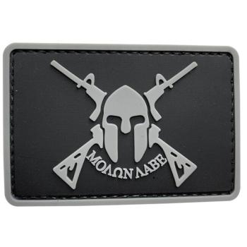 WARAGOD Tapasz 3D Molon Labe Spartan with Two Rifles feketer 7.5x5cm kép