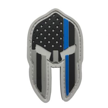 WARAGOD Tapasz 3D US Spartan Helmet blue line 7x4.2cm kép