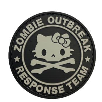 WARAGOD Zombie Outbreak Kitty PVC rátét, fekete-szürke kép