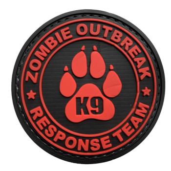 WARAGOD Zombie Outbreak PVC rátét, piros kép