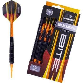 Windson BITE 16 G BRASS SET Sárgaréz darts nyilak műanyag hegyekkel, narancssárga, méret kép