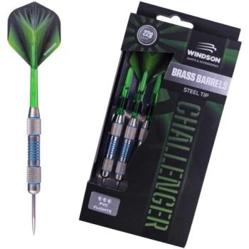 Windson CHALLENGER 22 G BRASS SET Sárgaréz darts nyilak fém hegyekkel, zöld, méret kép