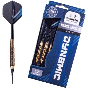 Windson DYNAMIC 16 G BRASS SET Sárgaréz darts nyilak puha hegyekkel, fekete, méret kép